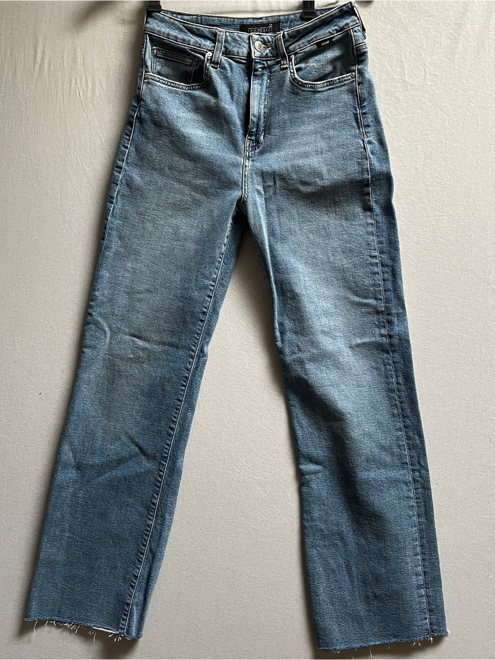 Mavi Victoria High Rise Wide Leg Denim Jeans Tall W28 Raw Hem
